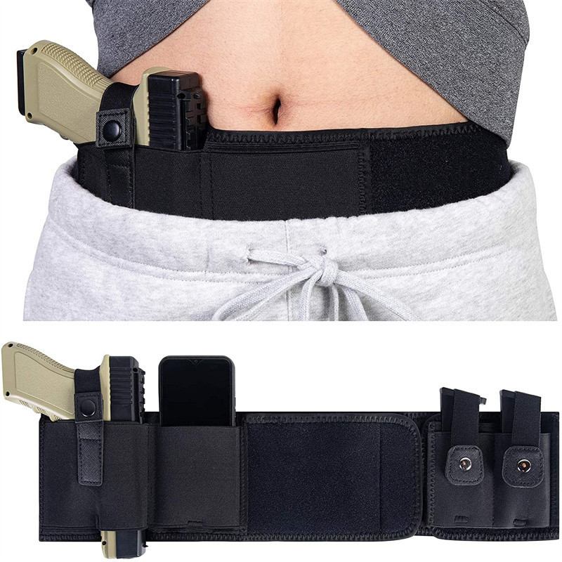 Edc Concealed Carry Holster - Sarung Pistol Pinggang Belly Band Concealed