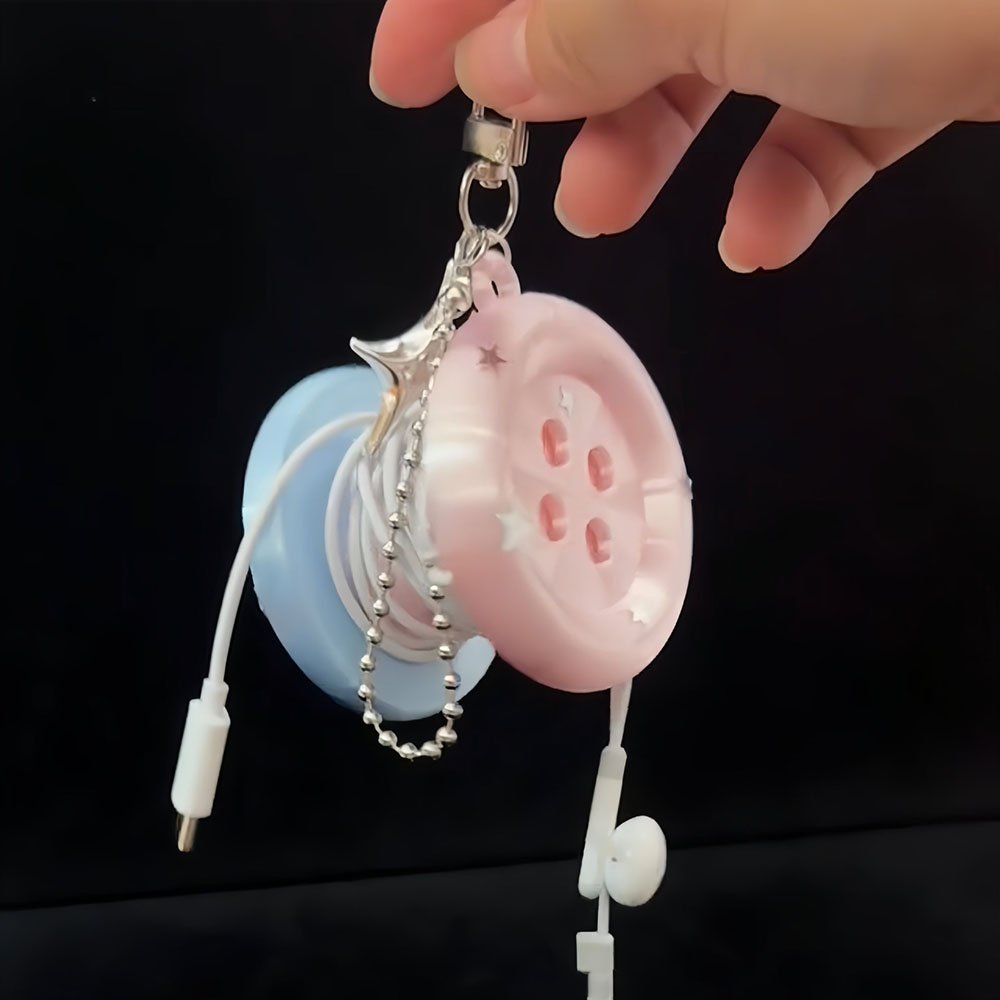 Cable Winder Keychain - Penjepit Kabel Earphone, Gantungan Kunci, Penata