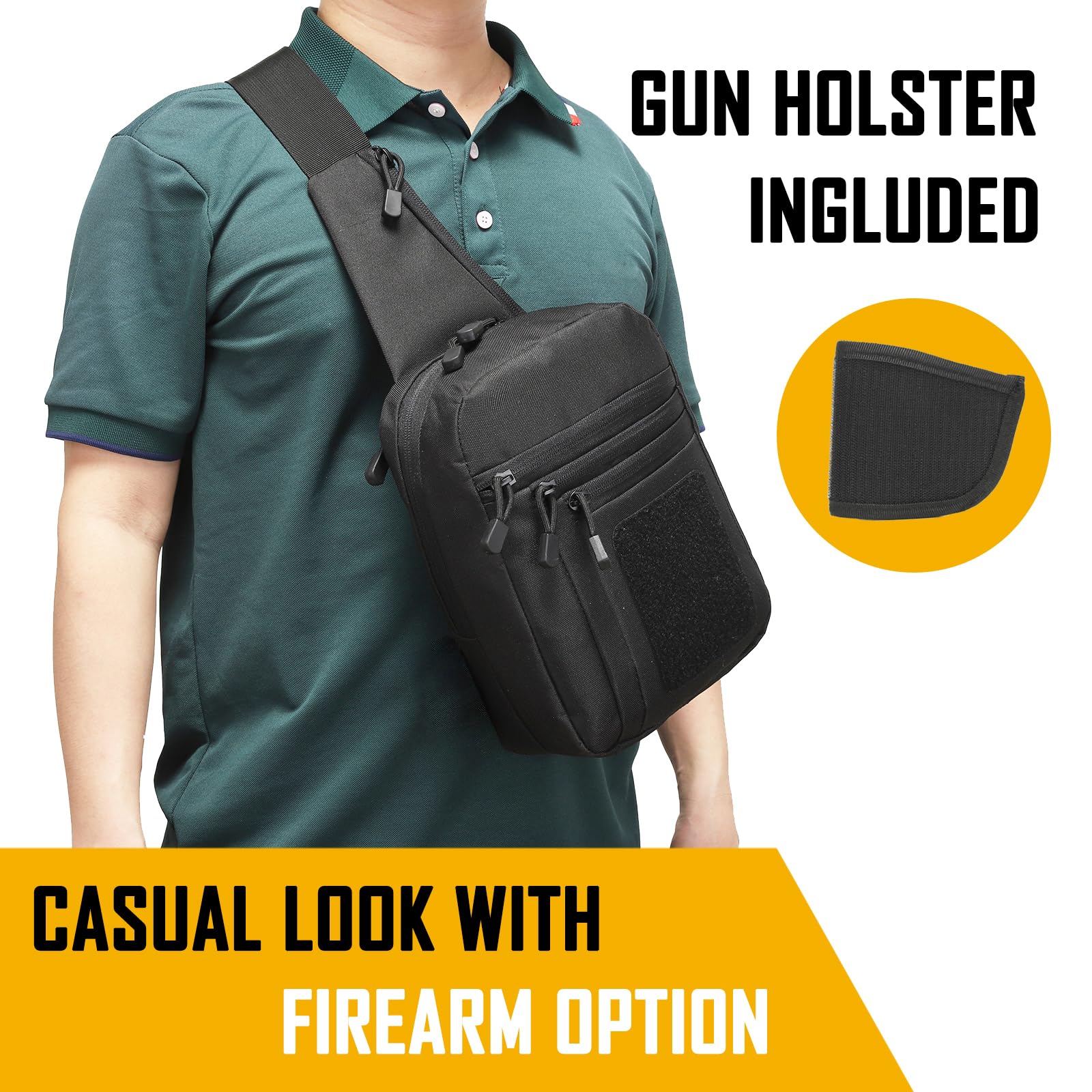 Edc Deep Carry - Tas Selempang Tersembunyi untuk Pria, Tas