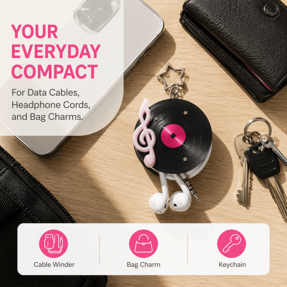 Gantungan Kunci Piringan Hitam - Cable Winder Keychain ulasan dan harga